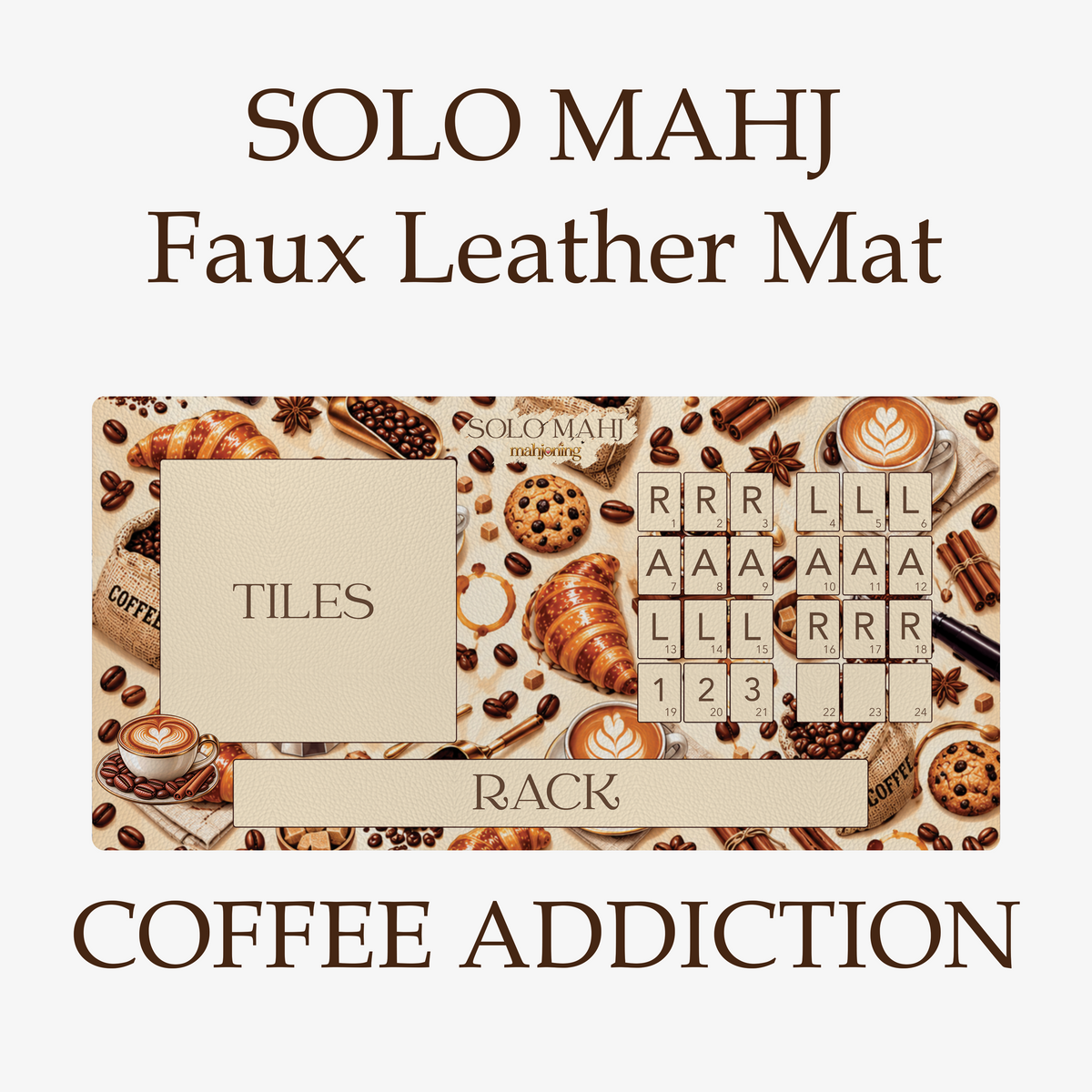 Solo Mahj Faux Leather Mat – Coffee Addiction
