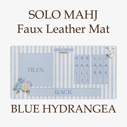 Solo Mahj Faux Leather Mat – Blue Hydrangeas
