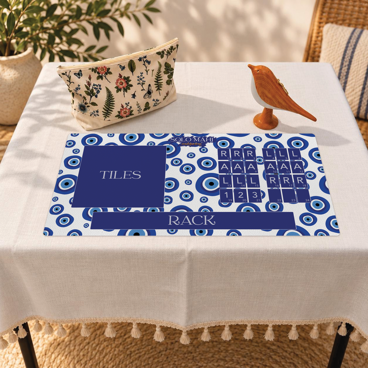 Solo Mahj Faux Leather Mat – Evil Eye